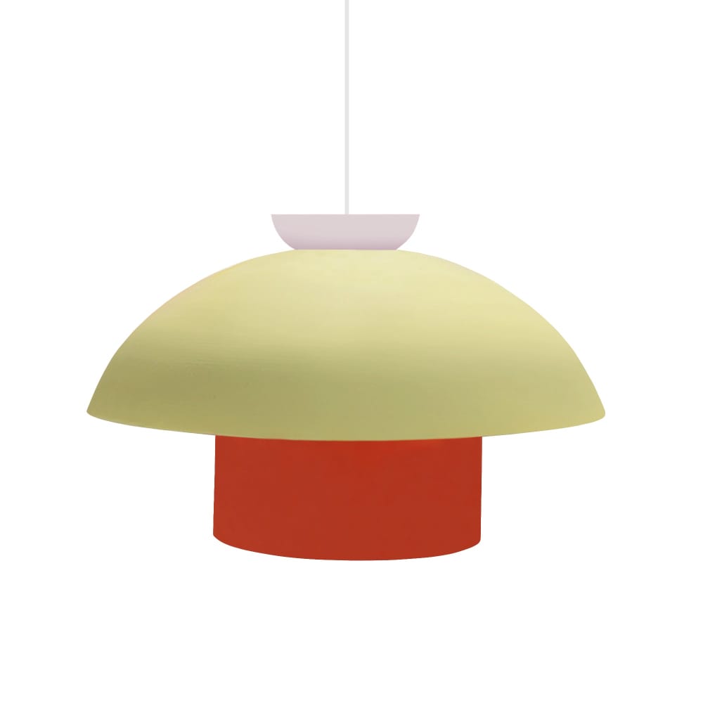 Suspension métal multicolore abat-jour beige