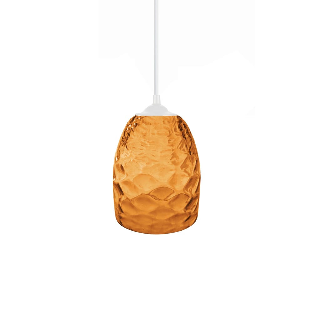 Suspension métal blanc - verre ambre