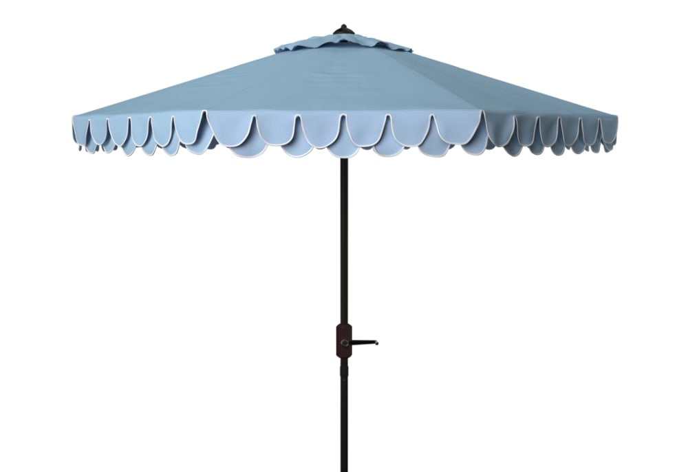 Safavieh Regenschirm aus 100% Polyester/Aluminium, Zart- Blau style seaside Blau Metall