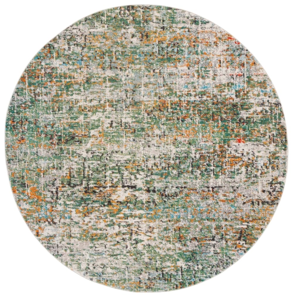 Tapis contemporain en polypropylène vert/bleu, 122 cm
