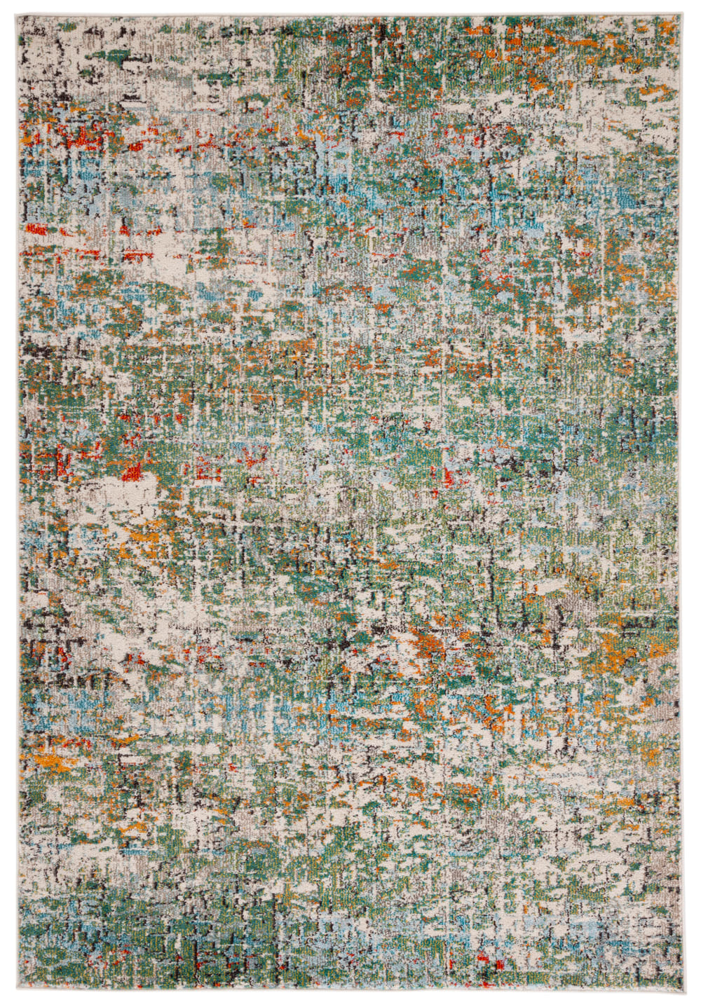 Tapis contemporain en polypropylène vert/bleu, 183 x 274 cm