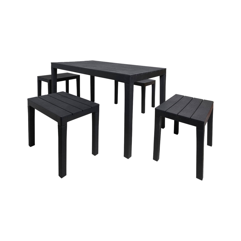 Ensembles table et chaises d'extérieur anthracite 138x78 cm
