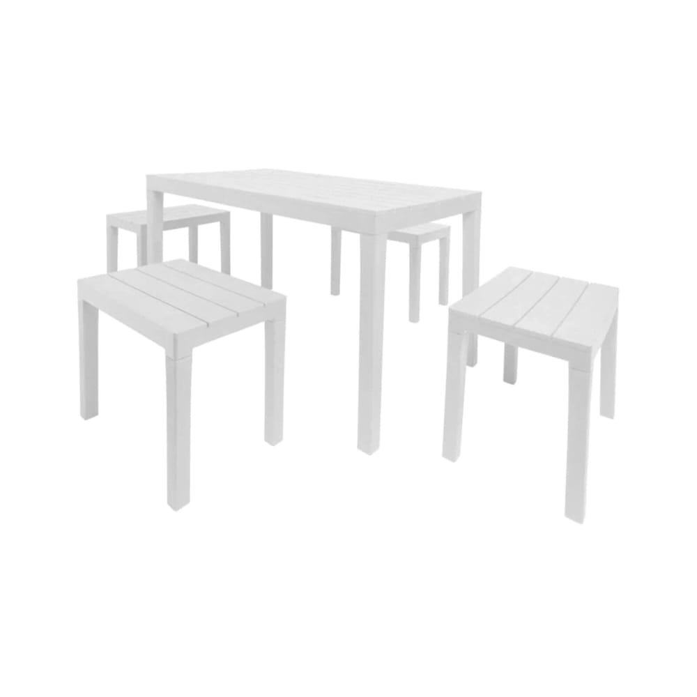 Ensembles table et chaises d'extérieur blanc 138x78 cm