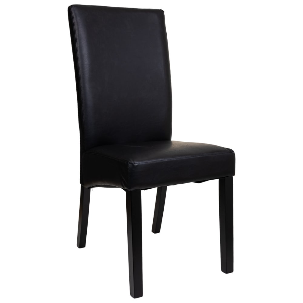 Chaise en bois tapissée noire 49x48x42/102h