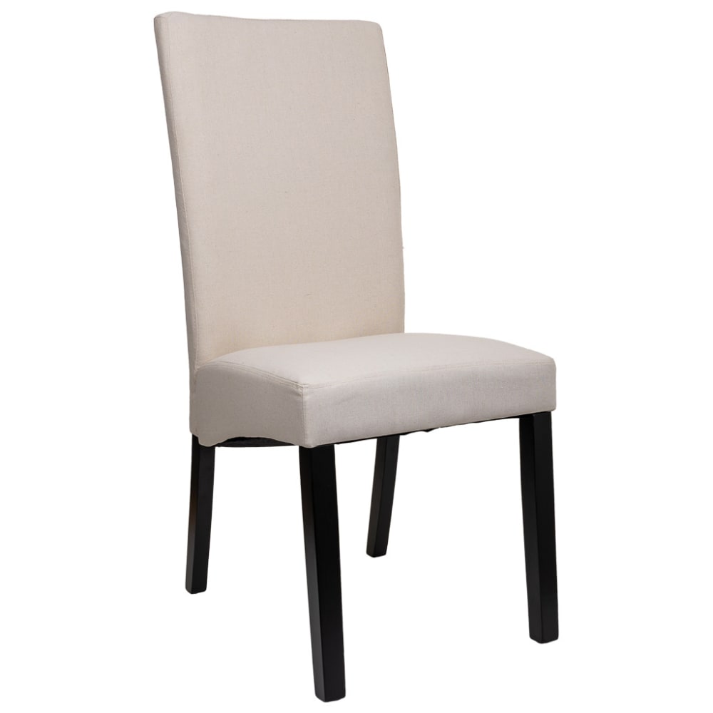 Chaise en bois tapissée couleur crème 49x48x42/102h
