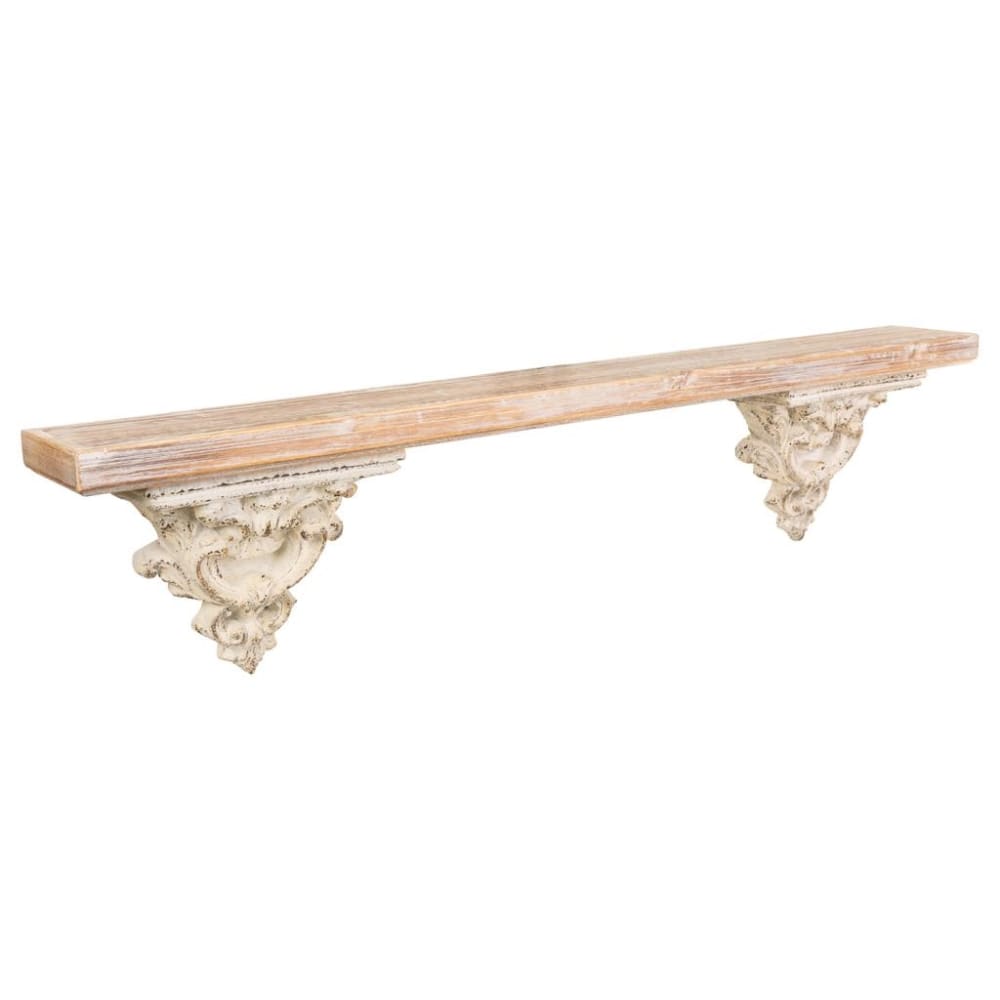 Estante de madera y resina tallada