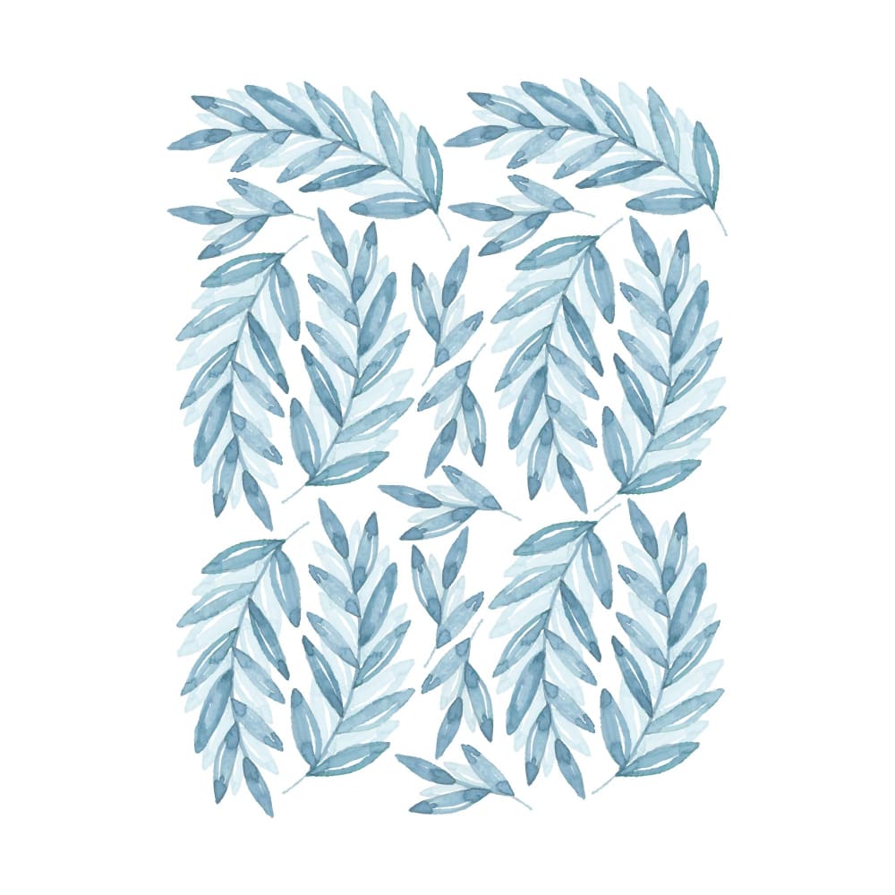 Nicolasito Stickers plantes de laurier aquamarine Bleu Pva - Polyacétate De Vinyle
