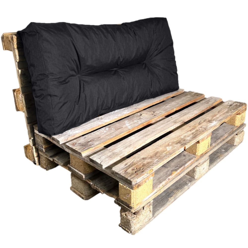Coussin palette en polyester 120x60 cm noir