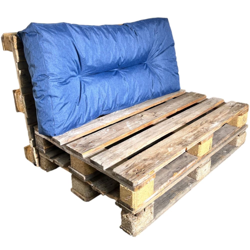 Coussin palette en polyester 120x60 cm bleu