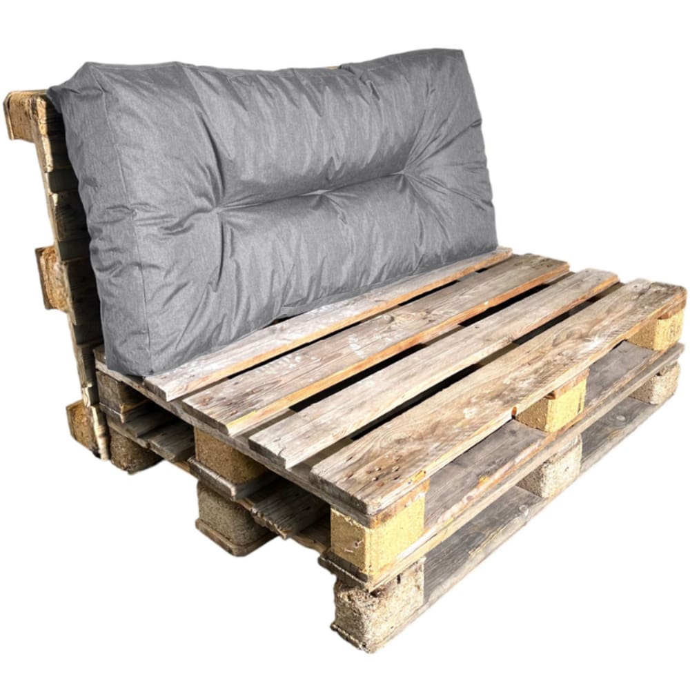 Coussin palette en polyester 120x60 cm gris