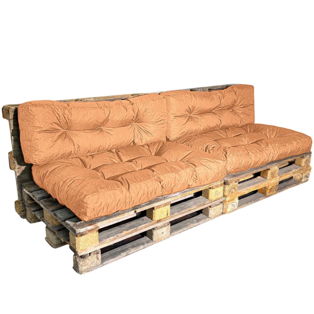 Coussins palette lot x2 en polyester 120x80cm/120x40cm orange