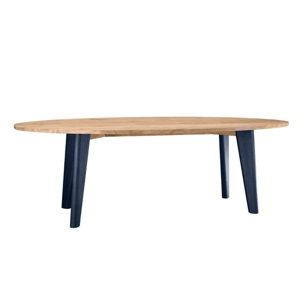 Table en teck recyclé et noir 8 places - Maisons du Monde