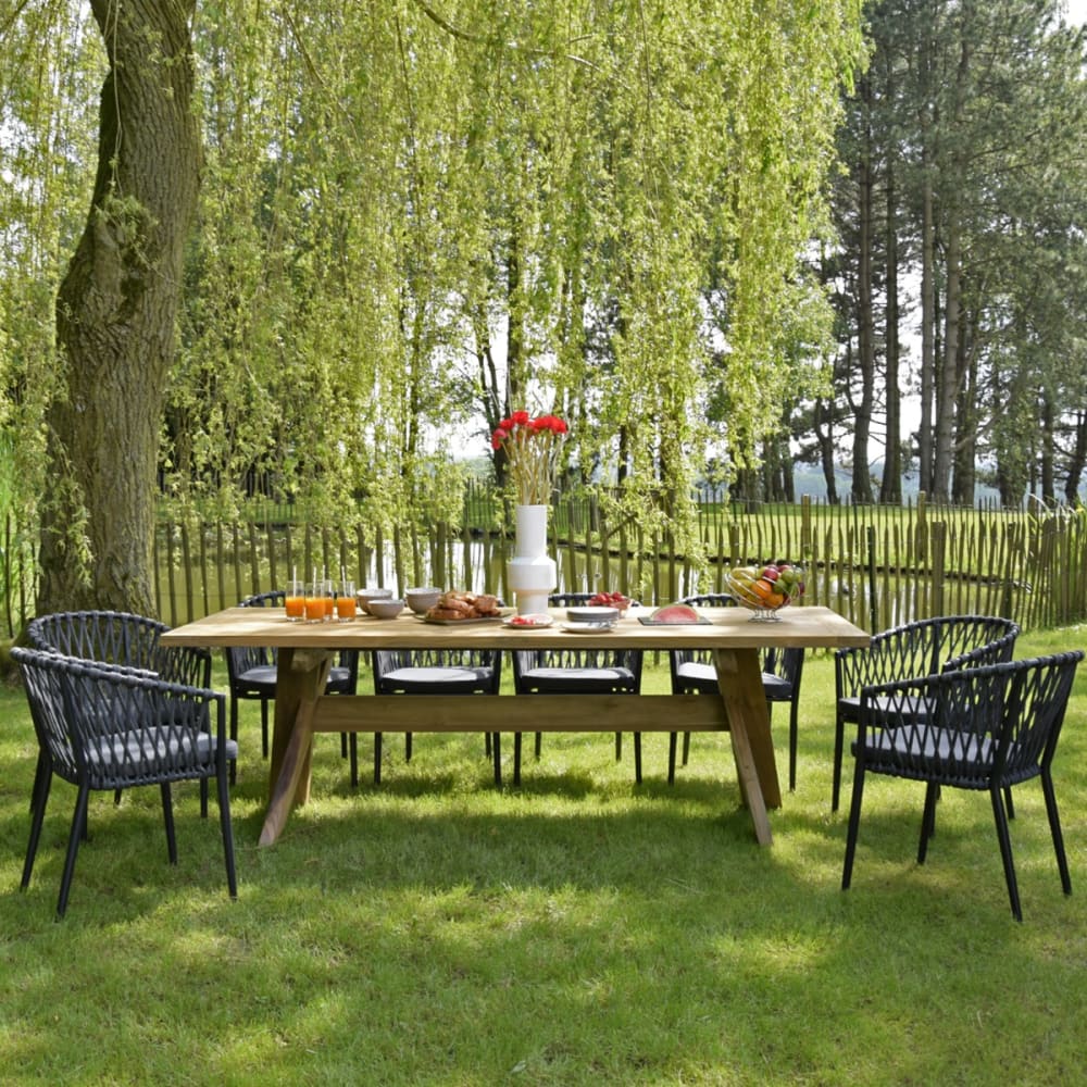 Gecko Jardin Table en teck recyclé 8 places Marron Bois