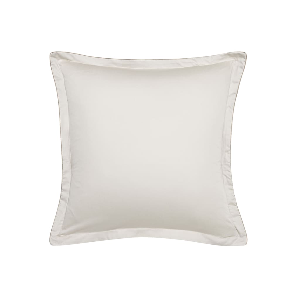 Taie d'oreiller imprimée en satin de coton bio jaune 65x65