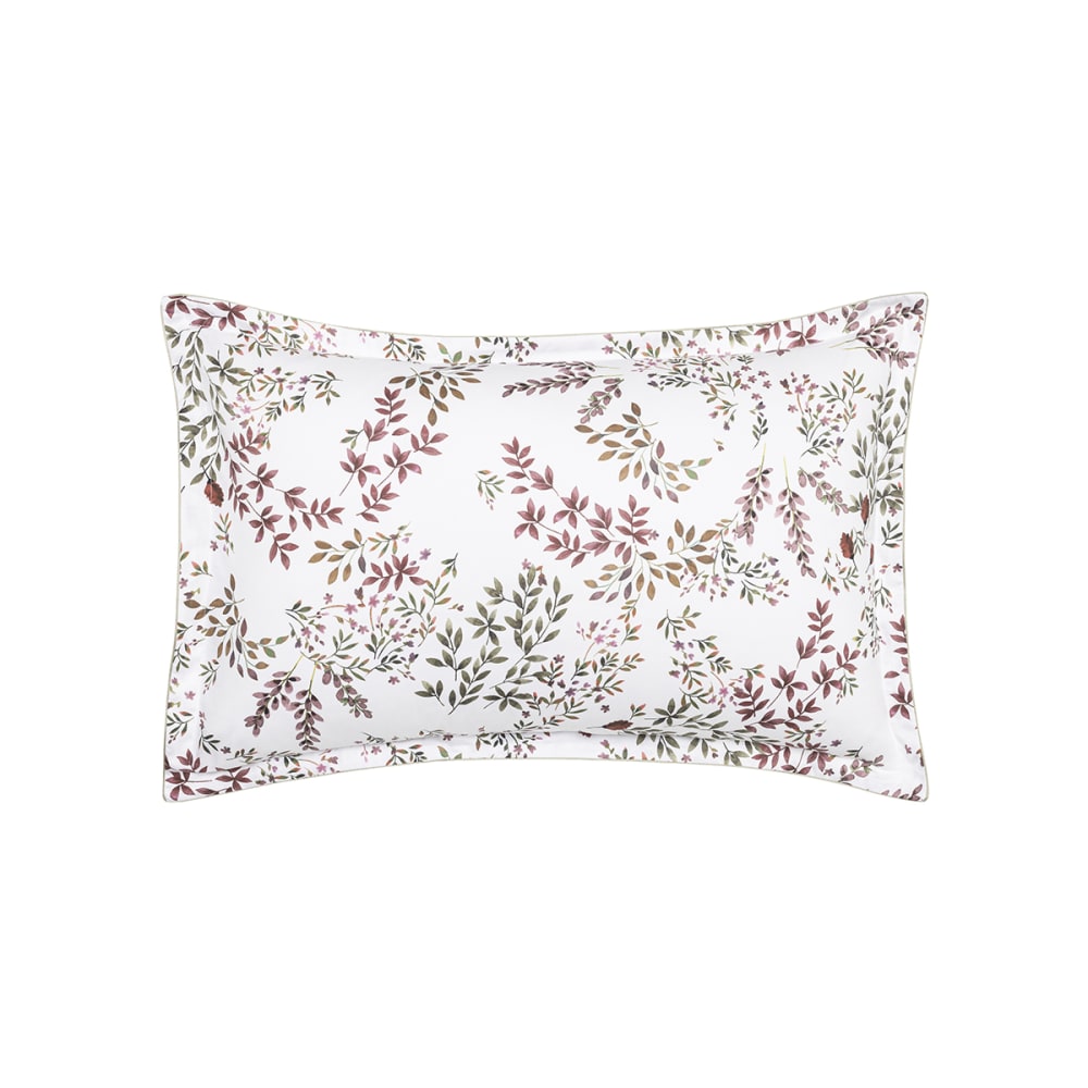 Taie d'oreiller imprimée en satin de coton bio rouge 50x75