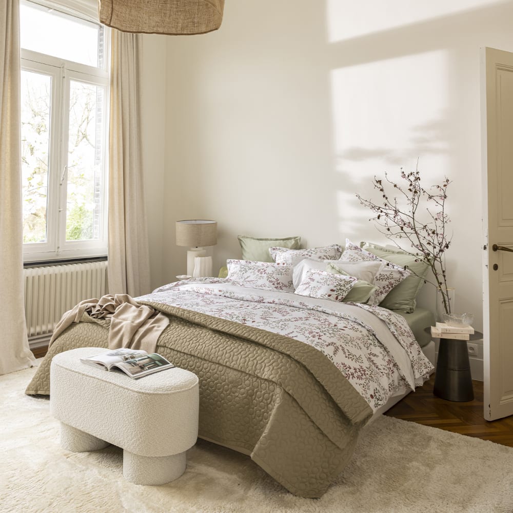 Taie d'oreiller imprimée en satin de coton bio rouge 50x75 — vue 4