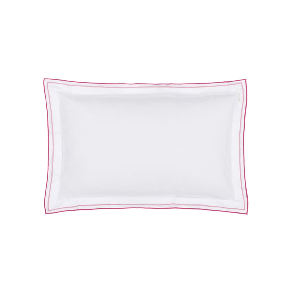 Taie d'oreiller unie en percale de coton blanc 50x75cm