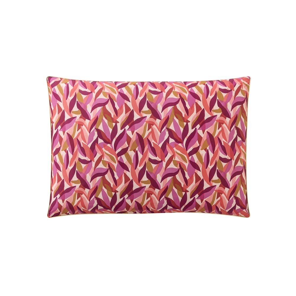 Taie d'oreiller imprimée en percale de coton rose 65x65