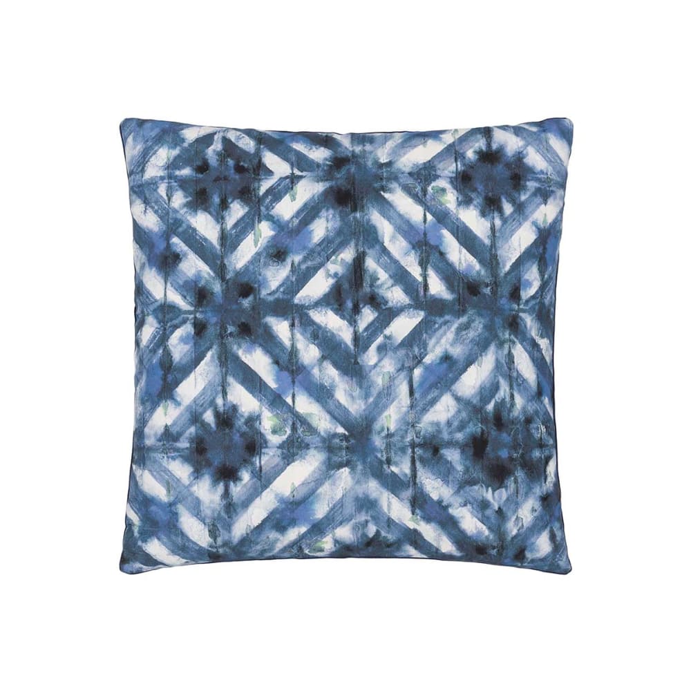 Housse de coussin imprimée en coton bleu indigo 60x60cm