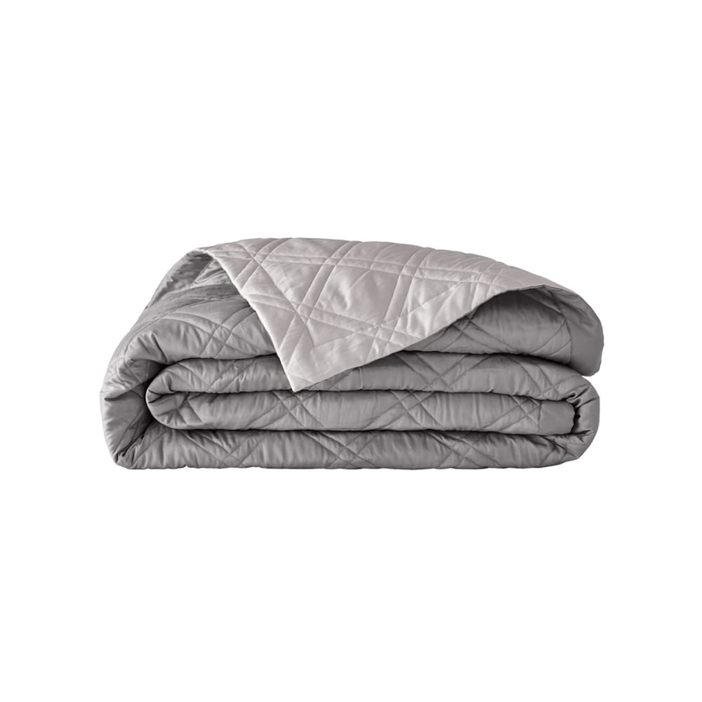 Couvre-lit uni en satin de coton bio gris 260x240