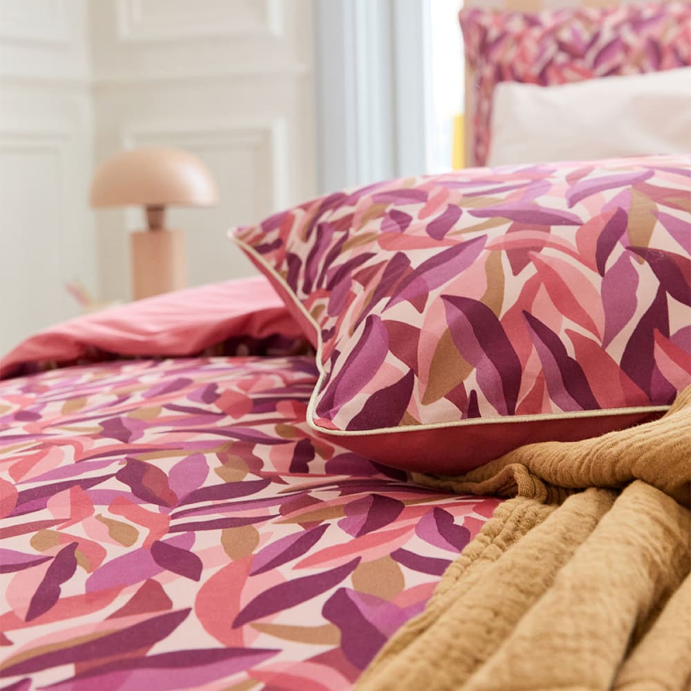 Housse de couette imprimée en percale de coton rose 140x200 — vue 4