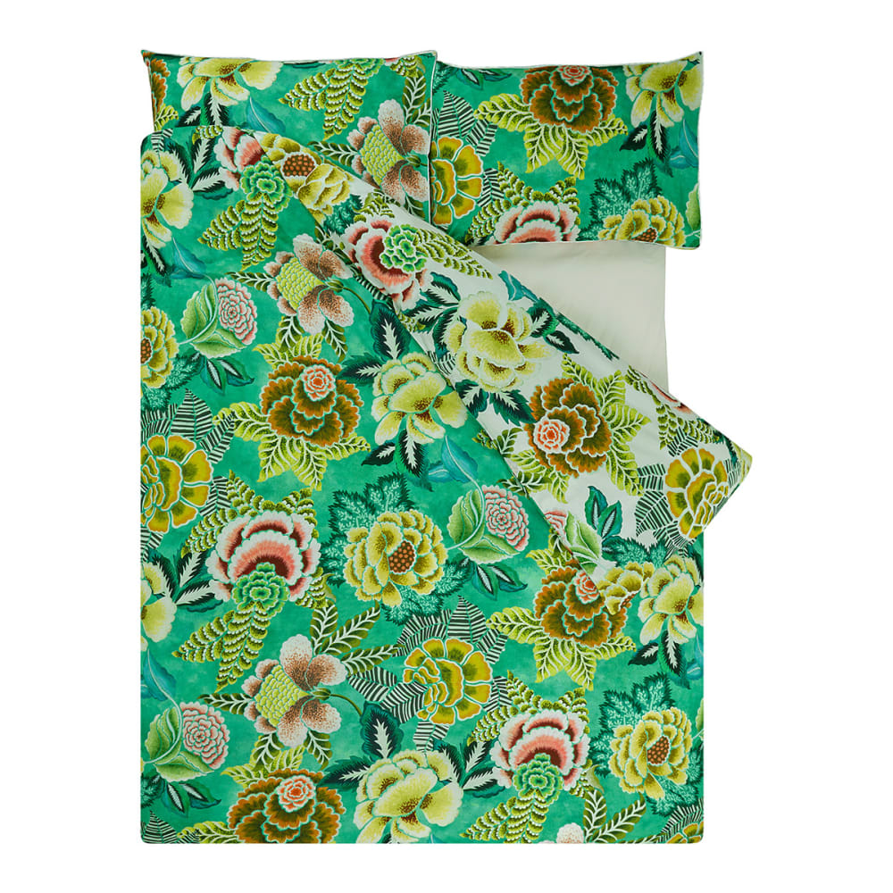 Housse de couette imprimée en percale de coton vert 200x200 — vue 3