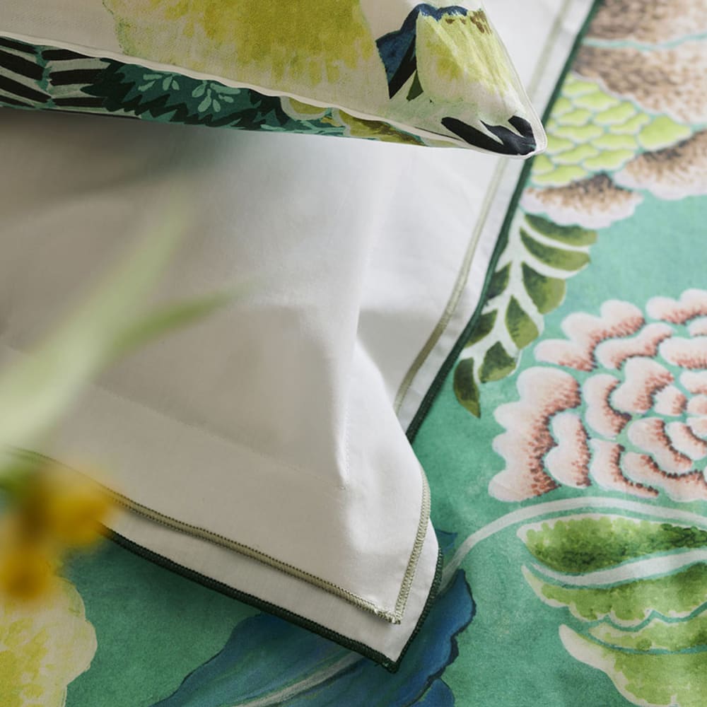 Housse de couette imprimée en percale de coton vert 200x200 — vue 4