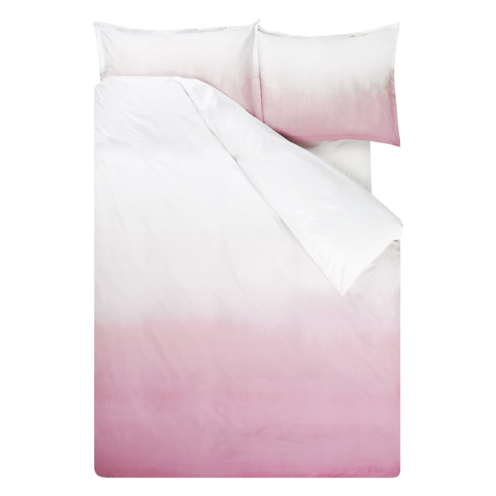 Housse de couette unie en percale de coton rose 140x200cm — vue 3