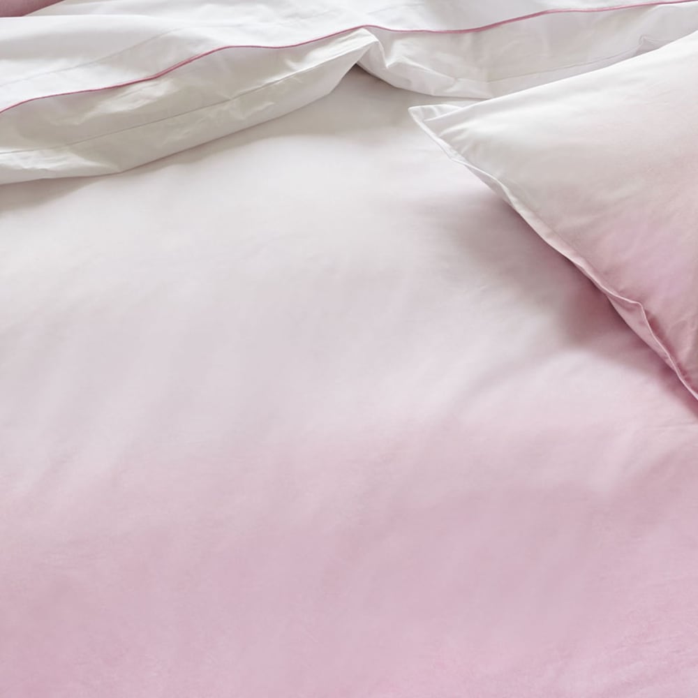 Housse de couette unie en percale de coton rose 140x200cm — vue 4
