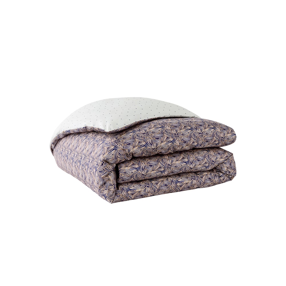 Housse de couette imprimée en satin de coton bleu 200x200 — vue 3