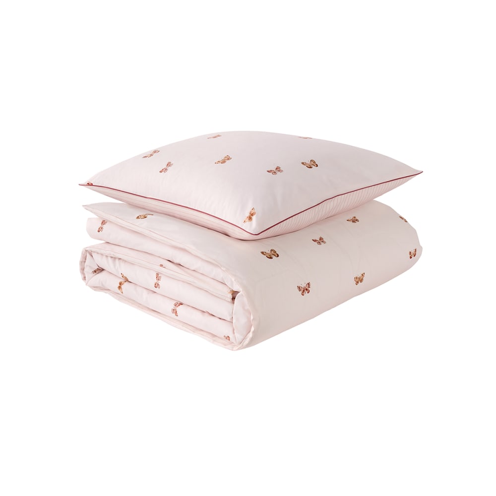 Parure de lit imprimée en percale de coton rose 240x220 — vue 3