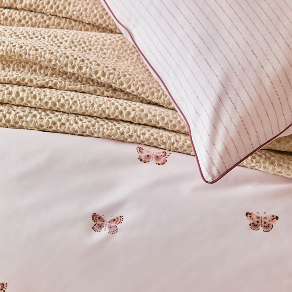 Parure de lit imprimée en percale de coton rose 240x220 — vue 4