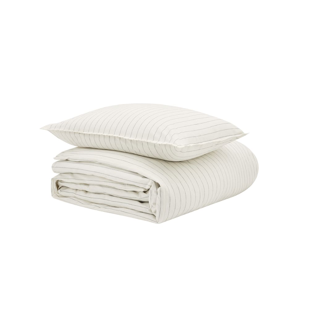 Parure de lit unie en flanelle de coton beige 200x200 — vue 3