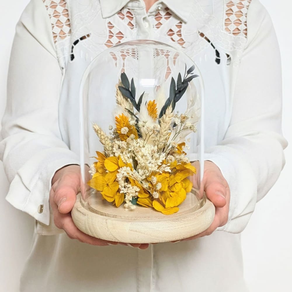 Cloche de fleurs séchées jaune Georgette - Maisons du Monde