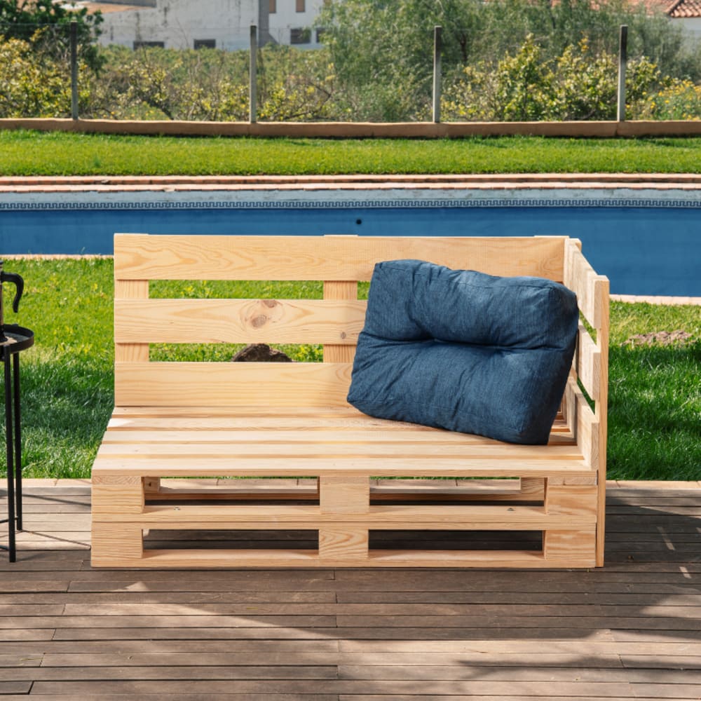 Bananair Eckkissen aus Polyester 60x40 cm, blau - Pes - Polyester
