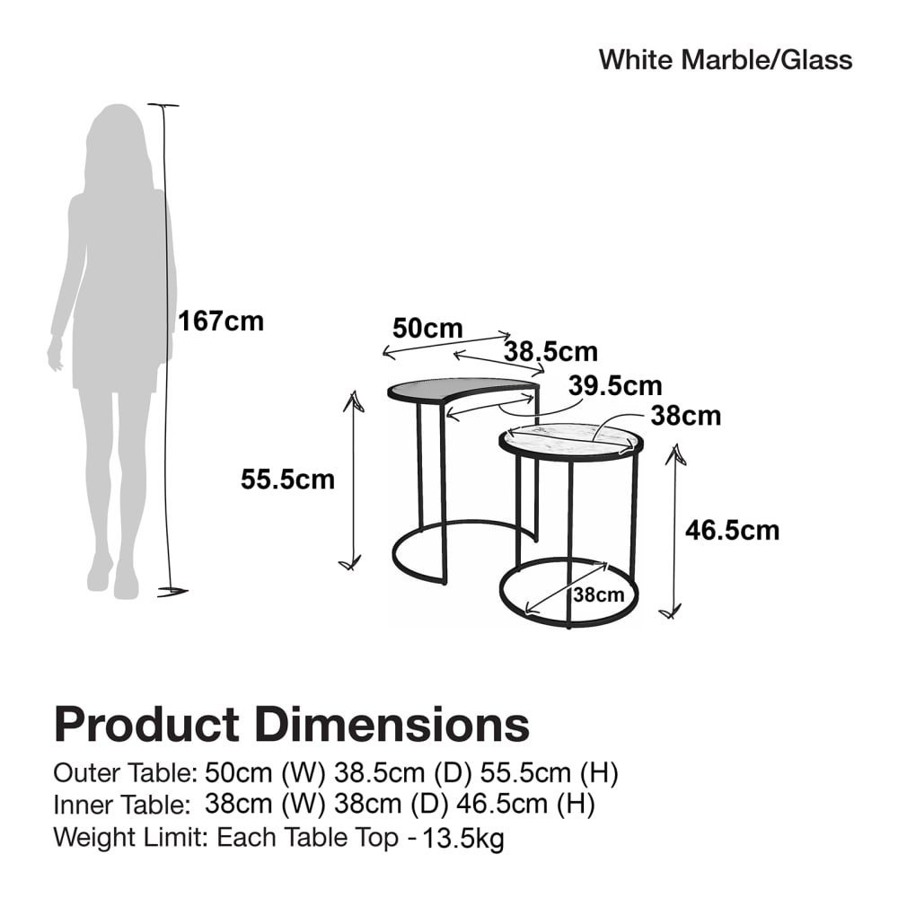 Tables gigognes en effet marbre/verre - Maisons du Monde