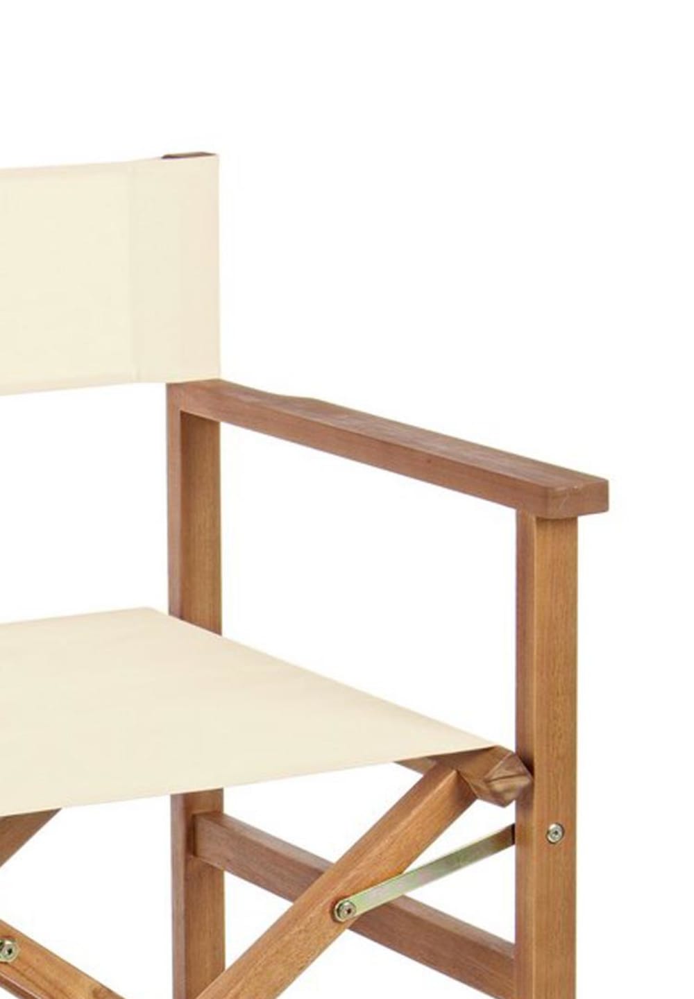 Lot de 6 chaises de direction en bois, polyester crème, pliantes