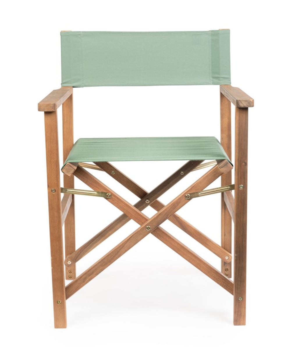 Lot de 6 chaises de direction en bois, polyester vert, pliantes