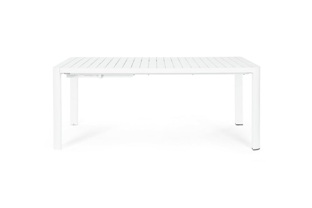 Table extensible en aluminium blanc 180×100 cm - 240×100 cm