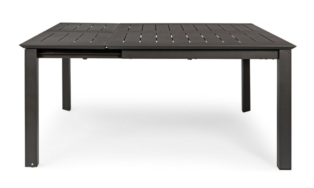 Table à rallonge en aluminium anthracite 160×110 cm - 160×160 cm
