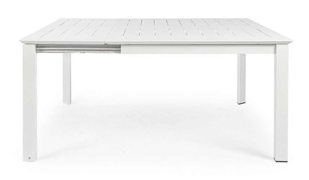 Table à rallonge en aluminium blanc 160×110 cm - 160×160 cm