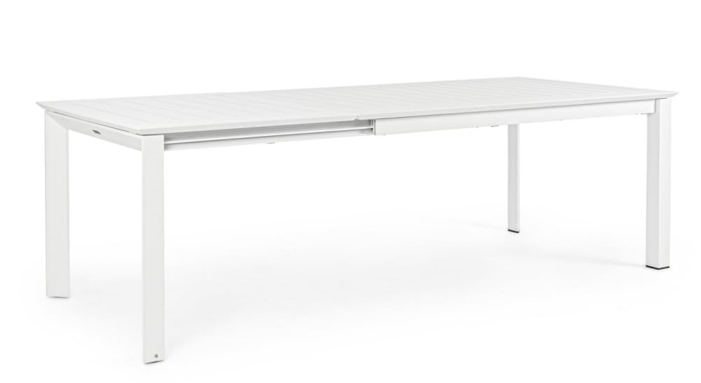 Table extensible en aluminium blanc 160 × 100 cm - 240 × 100 cm