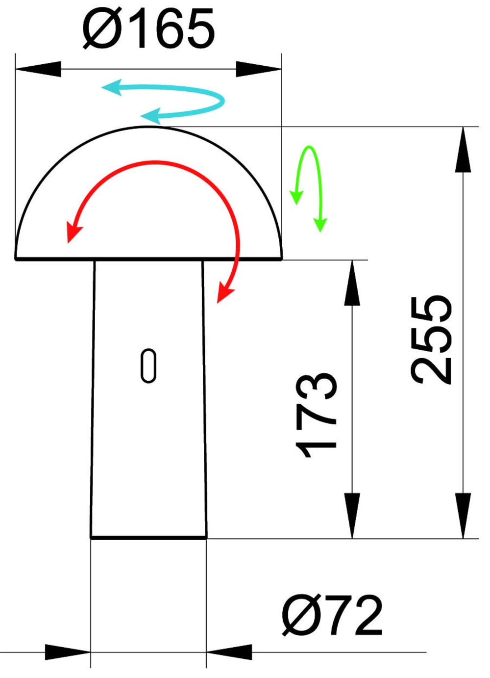 Lampe design en métal noir H23cm — vue 4