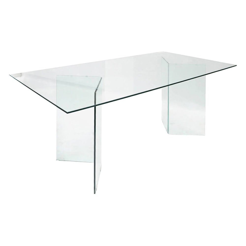 Dmora Fester Tisch aus transparentem Glas 180x90h78 cm style modern - Glas