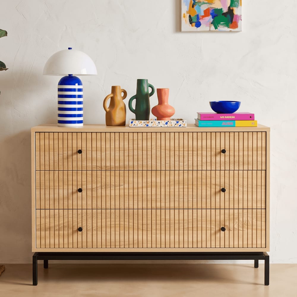 Commode 6 tiroirs effet bois 120 cm - Maisons du Monde