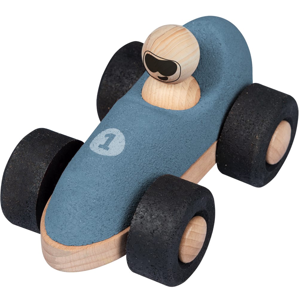 Korko Blauer Kork-Rennwagen BLAU HOLZ Baby