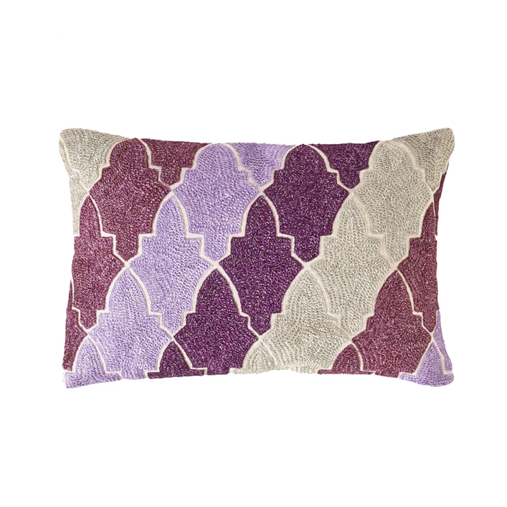 Housse de coussin en lin violet et mauve 50x30 — Beyit