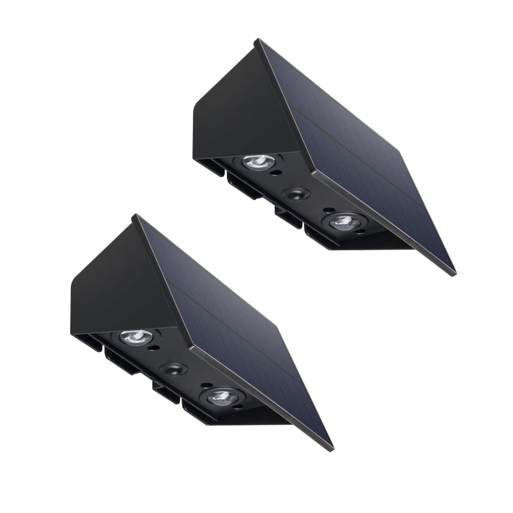 Lot de 2 appliques murales solaires plastique noir 150lm - Maisons du Monde