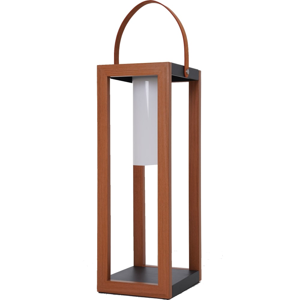 Lanterne solaire Aluminium Bois H58 cm