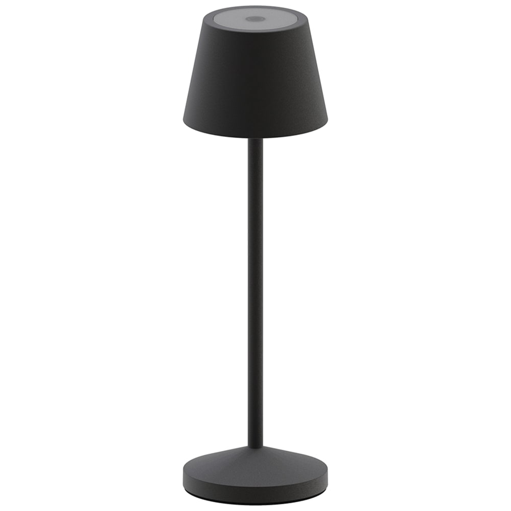 Lampe de table sans fil Aluminium Noir H25cm
